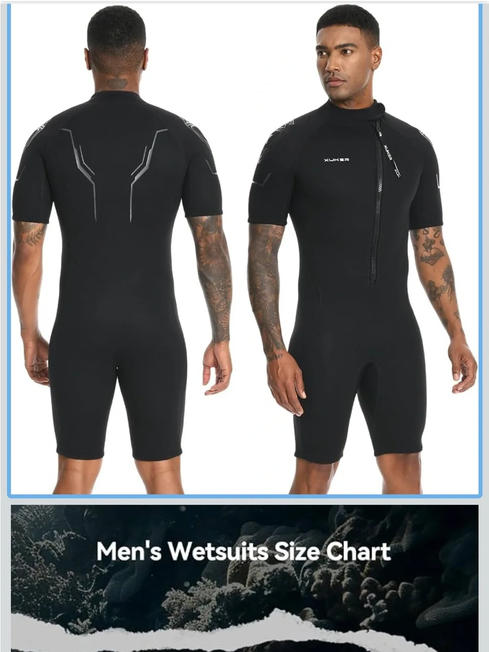 Xuker Men’s Short Black Wetsuit